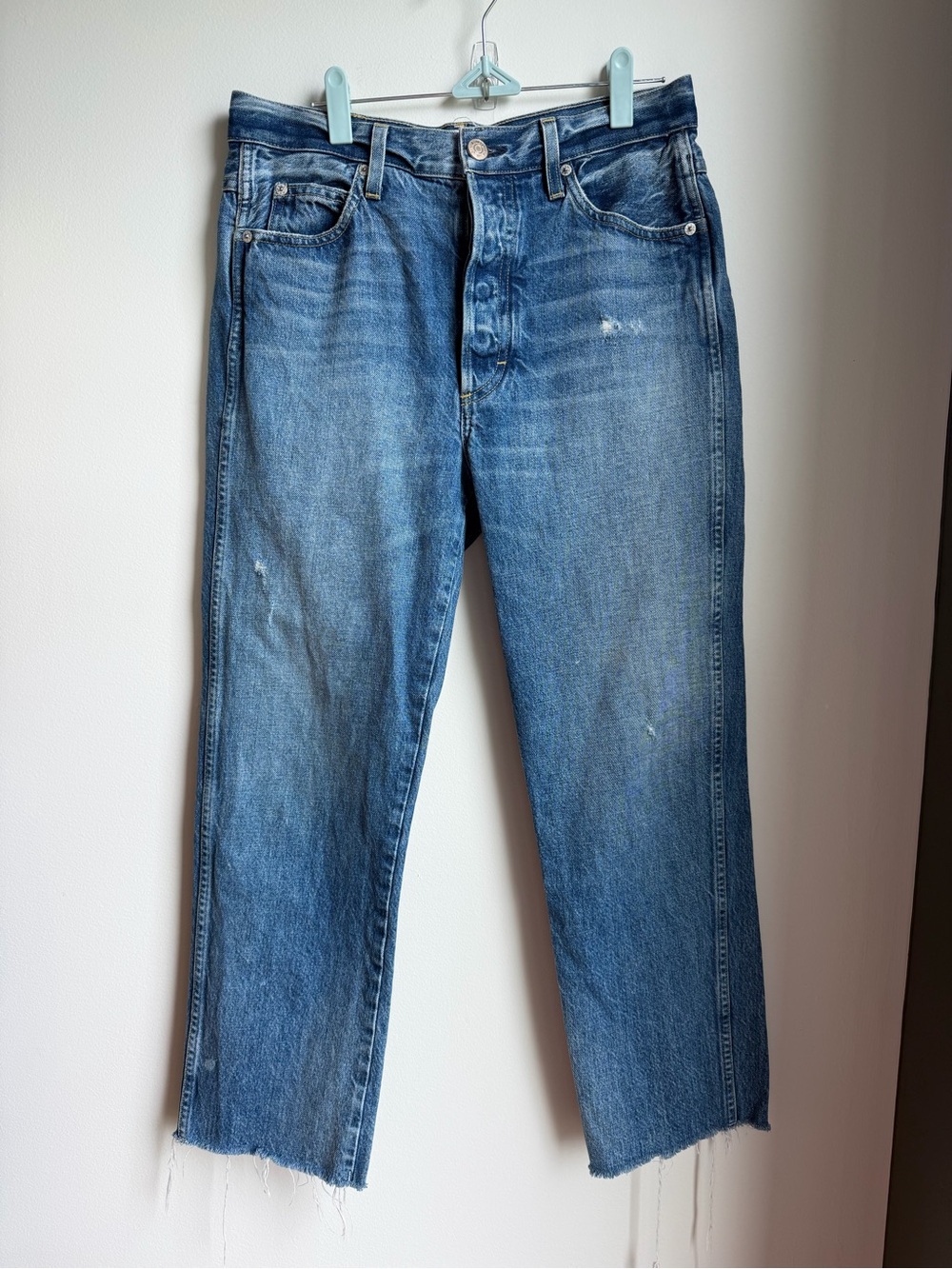 AMO Denim Blue Straight Ankle Jeans